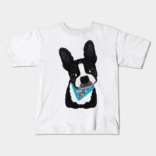 Tropical Boston Terrier boy Kids T-Shirt